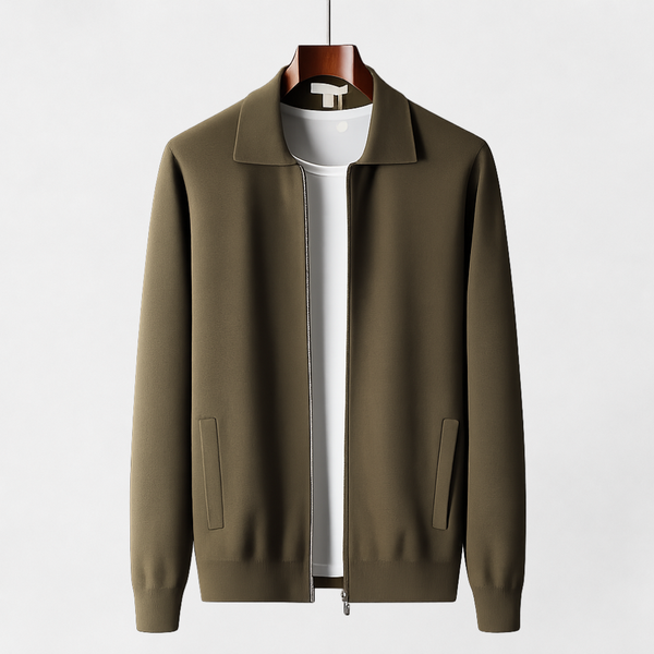 MOSEKAE Men's Wool Zip Cardigan