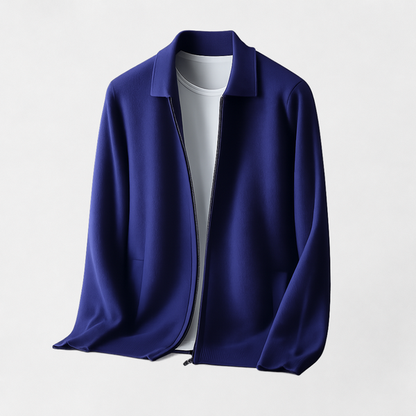 MOSEKAE Men's Wool Zip Cardigan