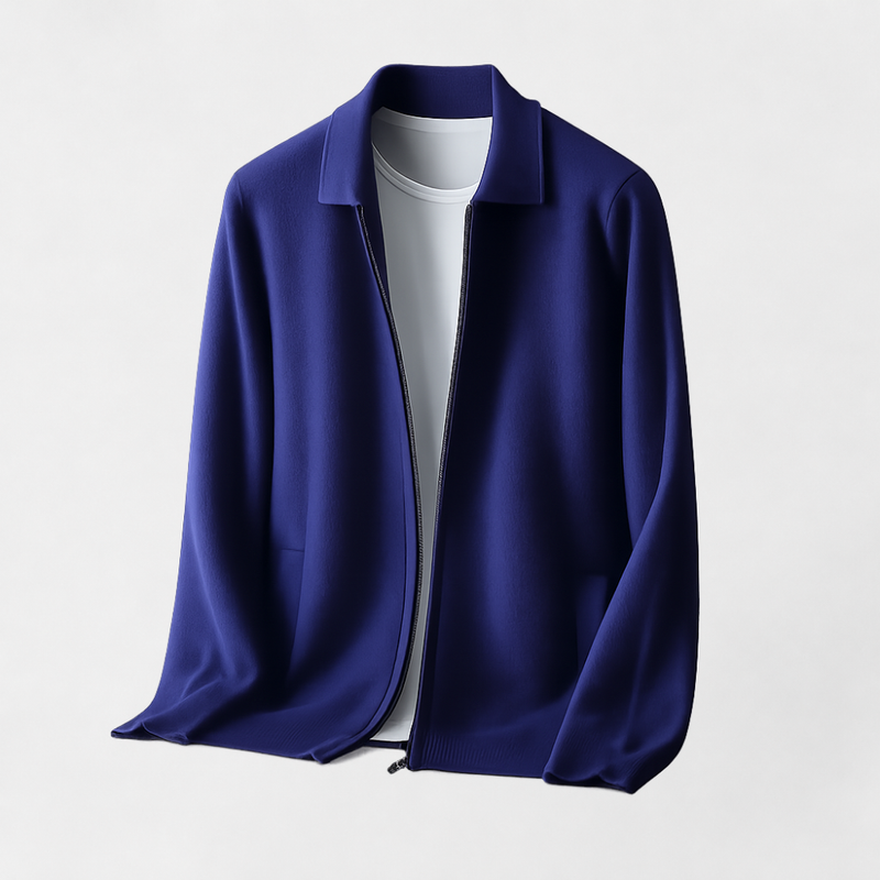 MOSEKAE Men's Wool Zip Cardigan