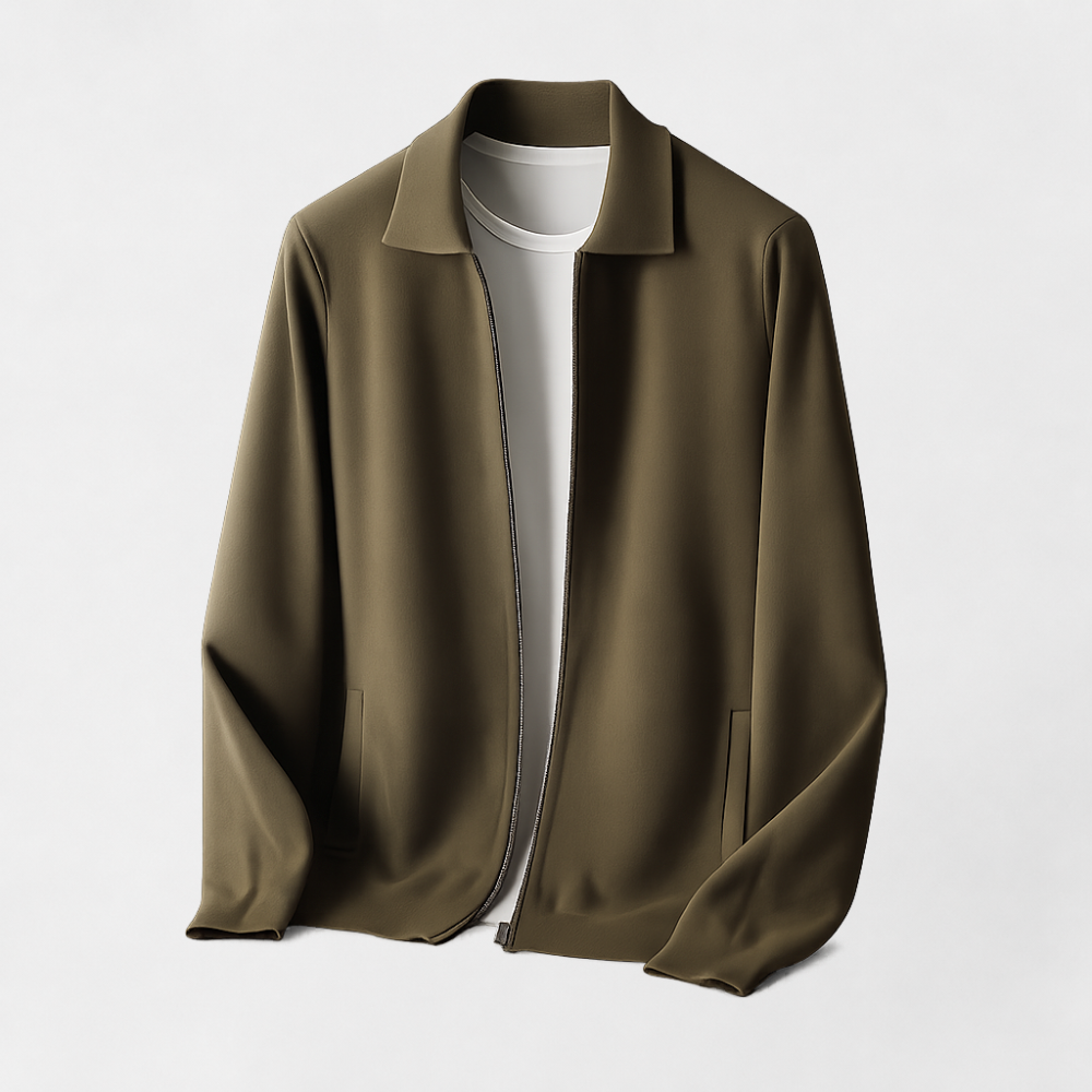 MOSEKAE Men's 100% Pure Wool Zip Cardigan Jacket Thick Breathable Business Casual Knitwear for Autumn