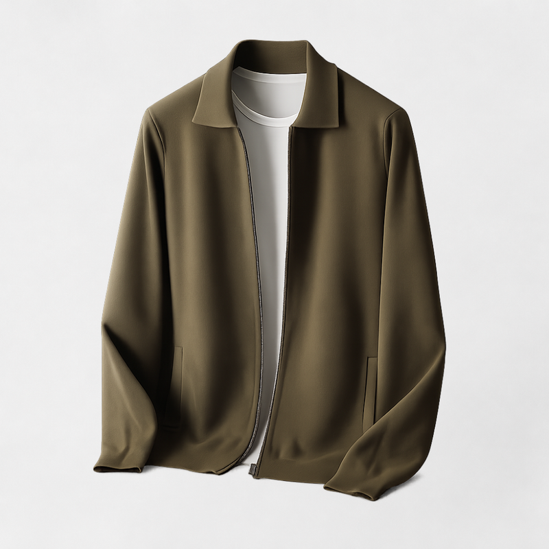 MOSEKAE Men's Wool Zip Cardigan