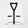 MOSEKAE Men's Custom Logo Knit Cardigan Sweater Button-Up Patterned Business Casual Knitwear for Autumn & Winter