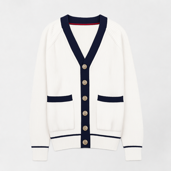 MOSEKAE Men's Patterned Knit Cardigan