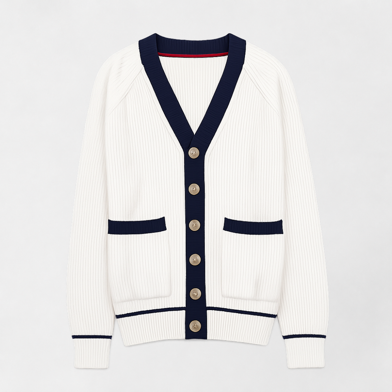 MOSEKAE Men's Patterned Knit Cardigan