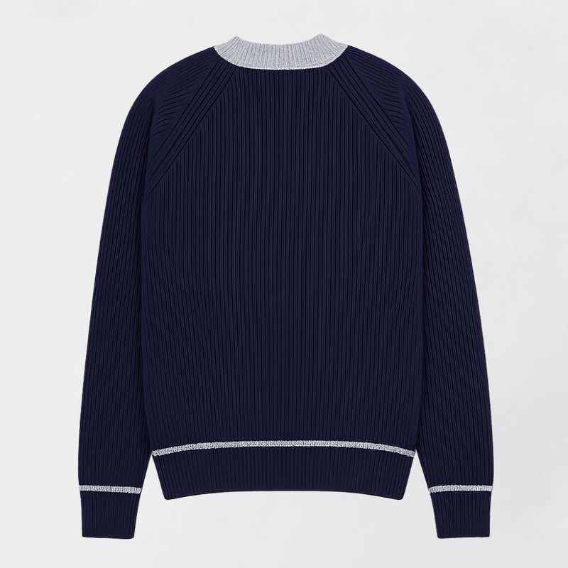 MOSEKAE Men's Patterned Knit Cardigan