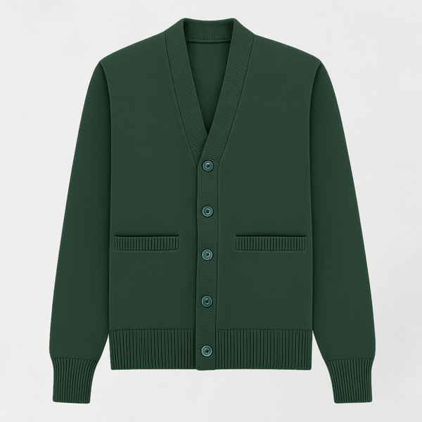 MOSEKAE Men's V-Neck Wool Cardigan