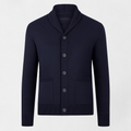 MOSEKAE Men’s Oversized Collared Ribbed Knit Cardigan Sweater Button Front Solid Color Autumn Winter Knitwear