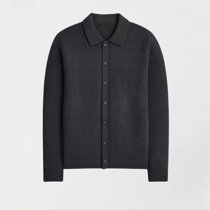 MOSEKAE Men's Oversized Ribbed Cardigan