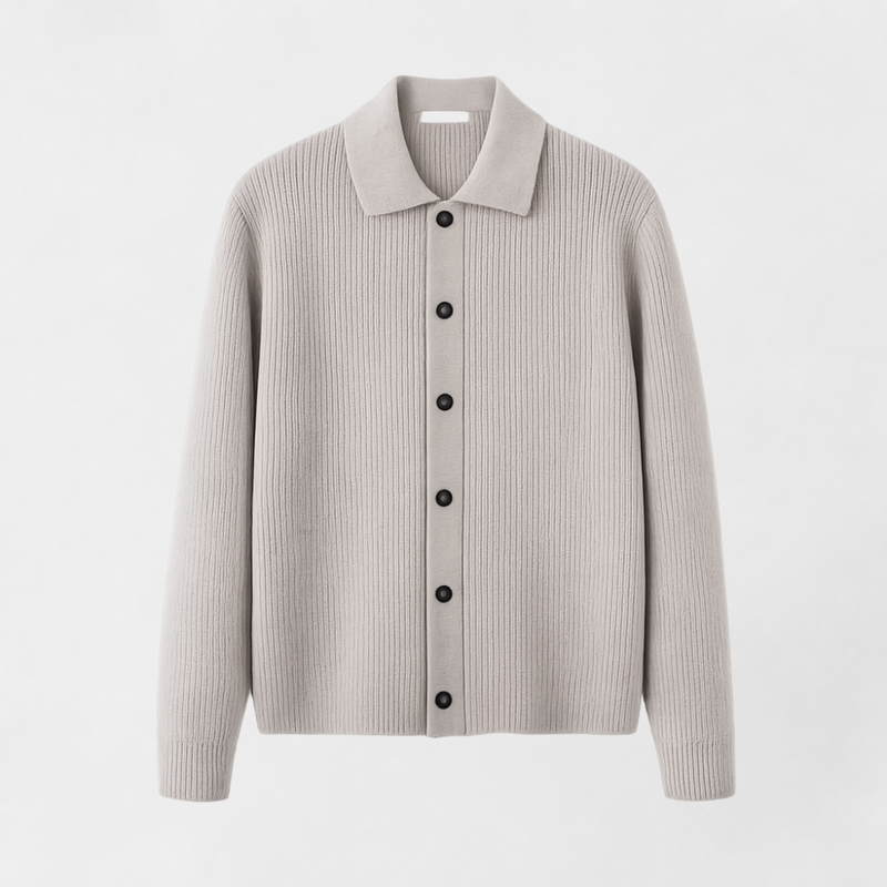 MOSEKAE Men's Oversized Ribbed Cardigan
