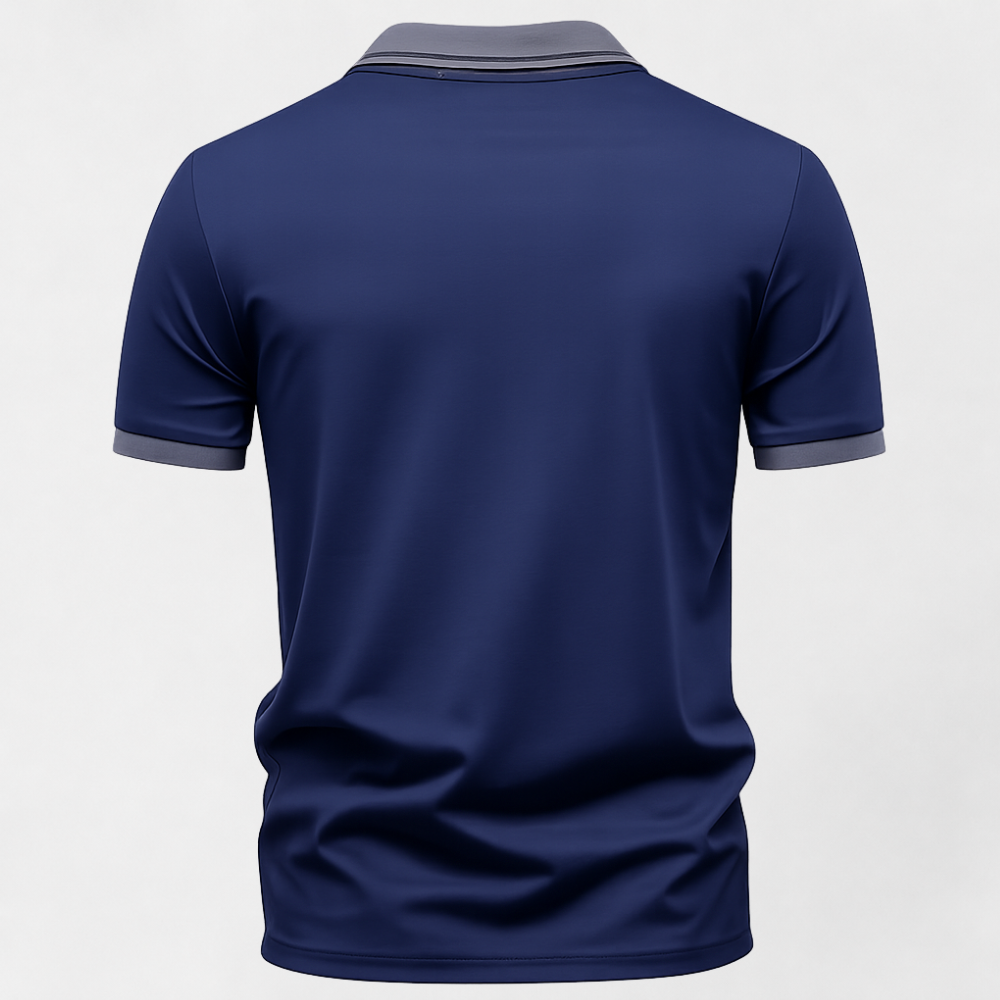 MOSEKAE Men’s Solid Color Golf Polo Shirt Summer Knitted Breathable Moisture Wicking Performance Button Polo Shirt