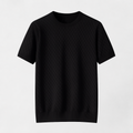 MOSEKAE Men’s Summer Round Neck Cotton T-Shirt Eco-Friendly Mesh Breathable Yarn Dyed Knitted Casual Tee