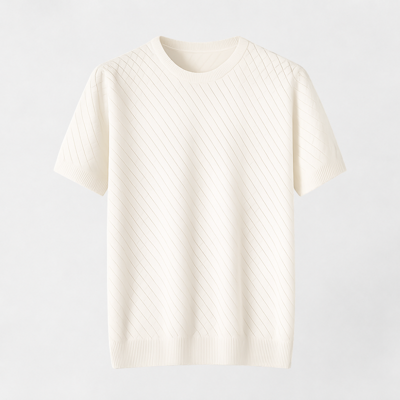 MOSEKAE Men's Round-Neck Cotton Tee