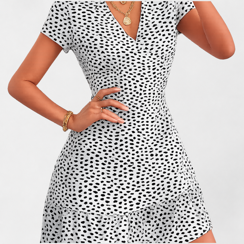 MOSEKAE Women's Floral V-Neck Midi Dress