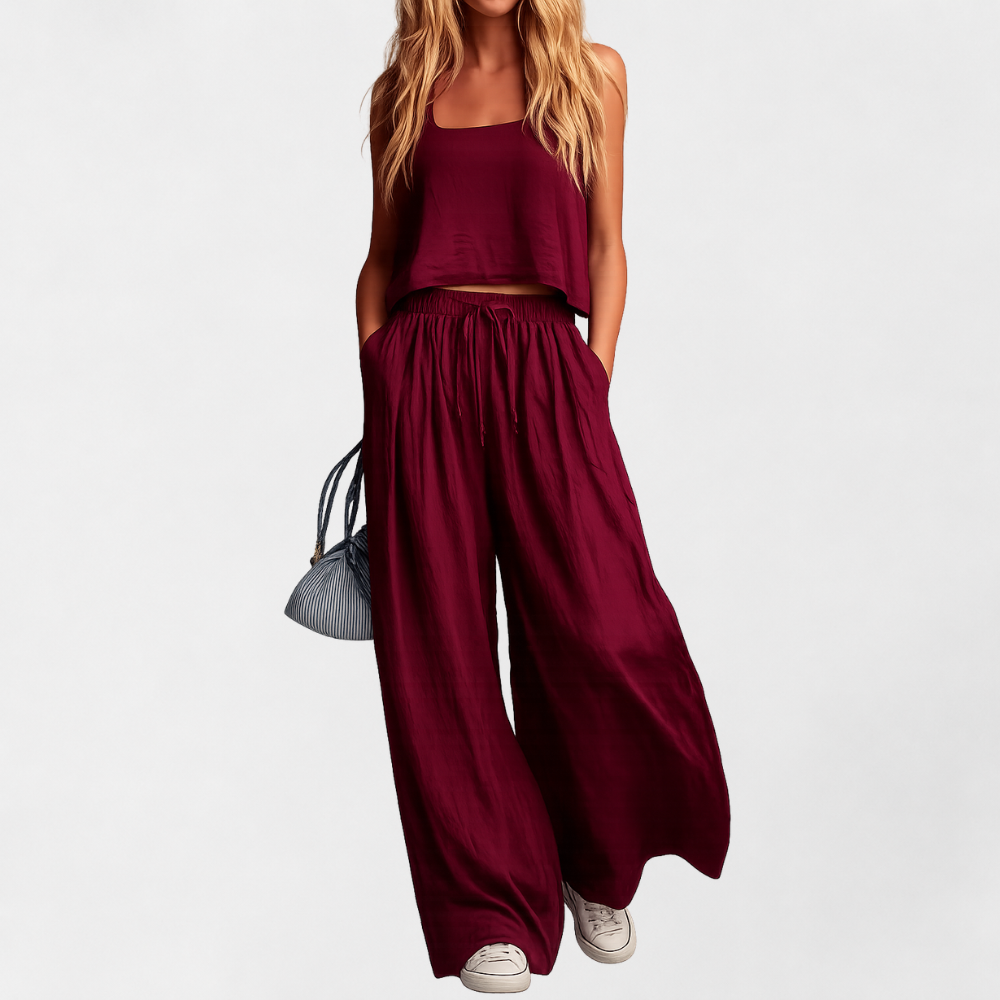 MOSEKAE Women’s Sleeveless Summer Lounge Set Loose-Fit Casual 2-Piece Outfit