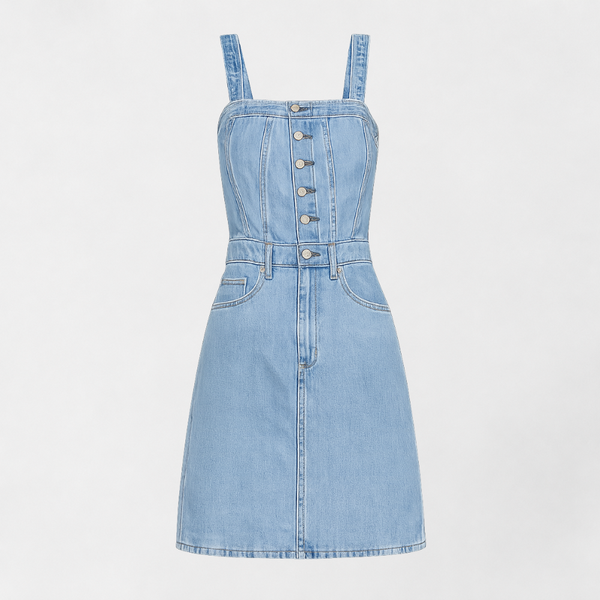 MOSEKAE Women's Backless Denim Mini Dress